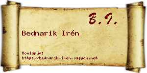 Bednarik Irén névjegykártya