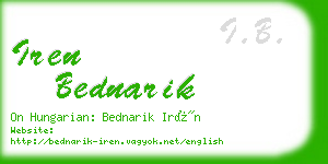 iren bednarik business card